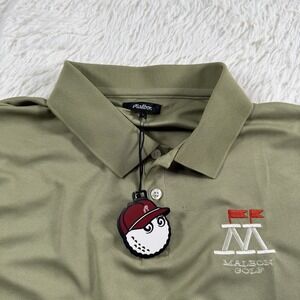 Malbon Shirt Mens Large Pique Golf Polo Trophy Performance Flags Range Tested